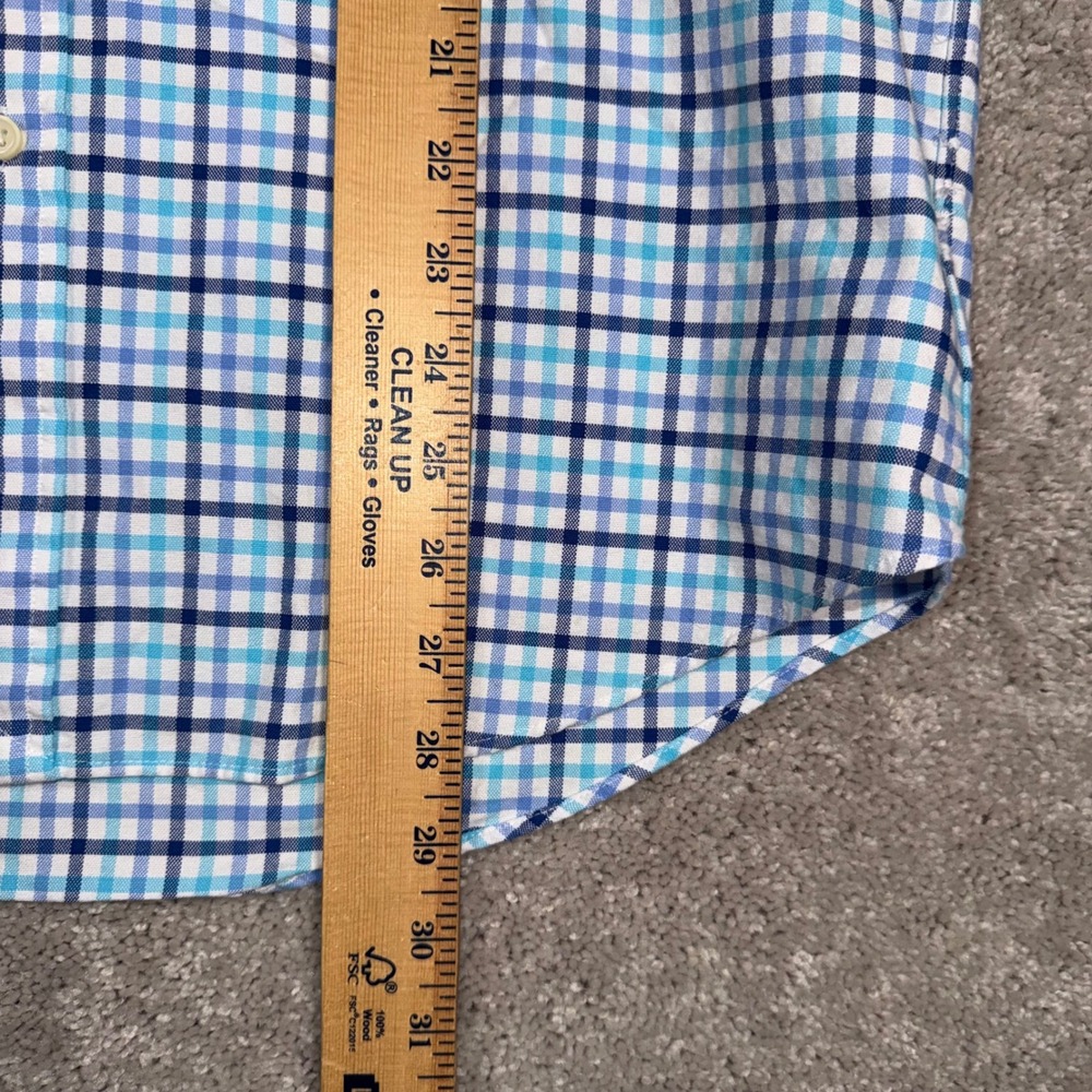 Polo Ralph Lauren Men's M Classic Fit Blue Plaid Button Down Shirt Flesh Pony - Picture 3 of 11